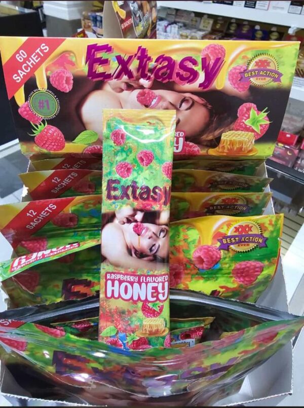 Extasy Raspberry Flavored Honey 12 Sachets